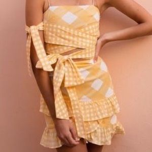 Sabo Skirt gingham yellow mini dress